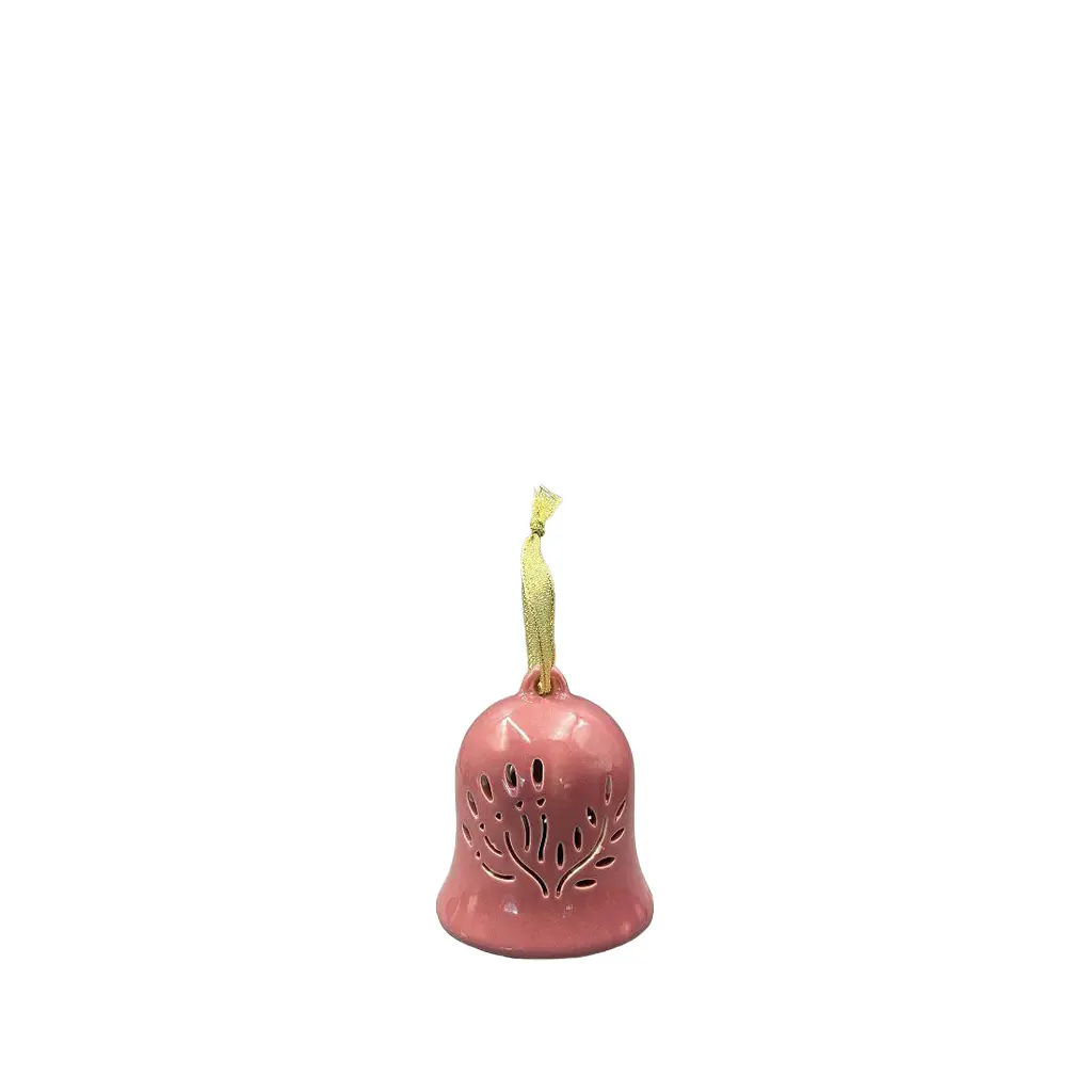 Debbie LED ornament bell pink - 3.25x3.75"