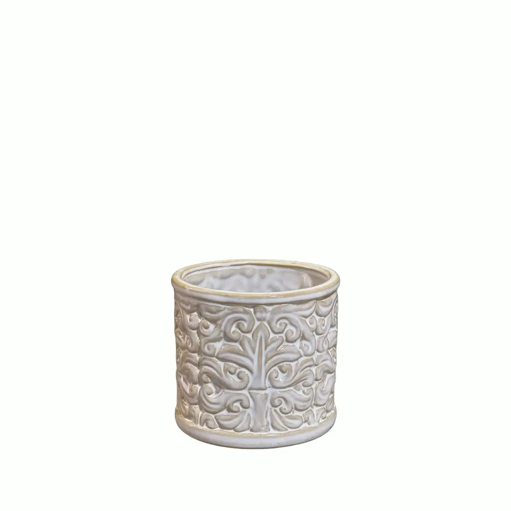 Colette pot round white - 4.25x4"