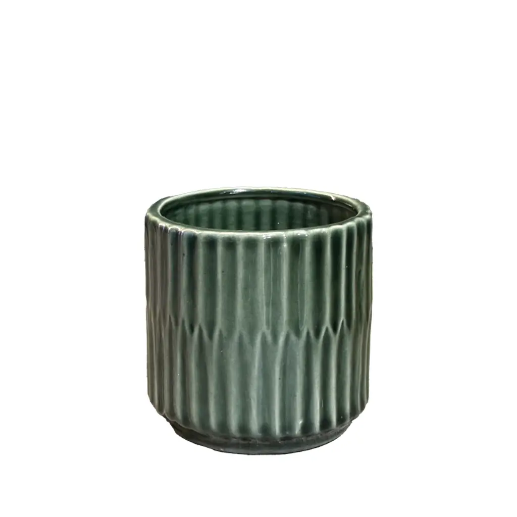 Aspen pot round green - 7x6.5"
