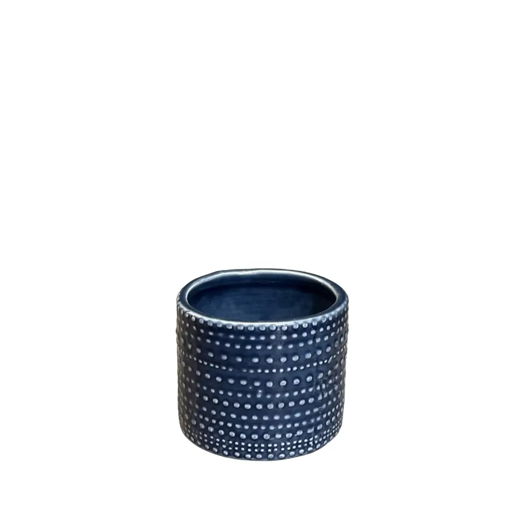 Doris pot round blue - 4x3.5"