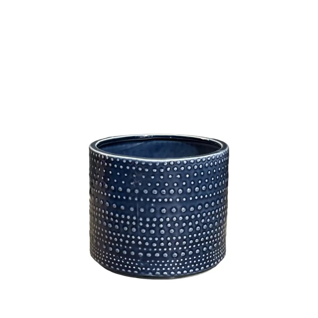 Doris pot round blue - 6.75x5.5"