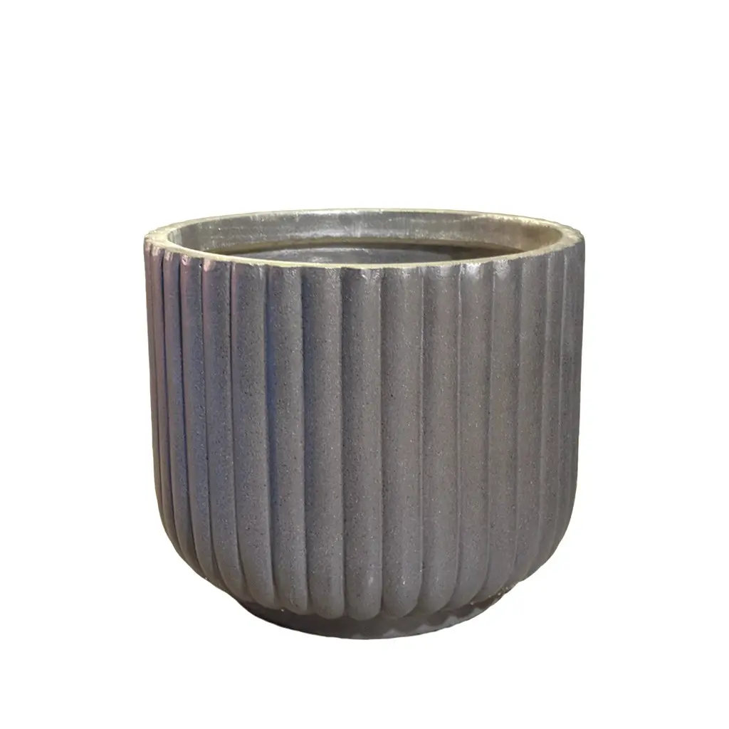 Bode pot round dark grey - 11x9.75"