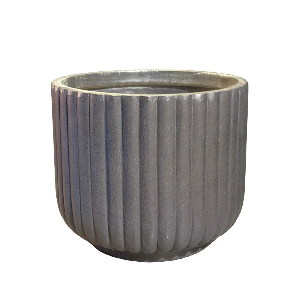 Bode pot round dark grey - 13.75x11.75"