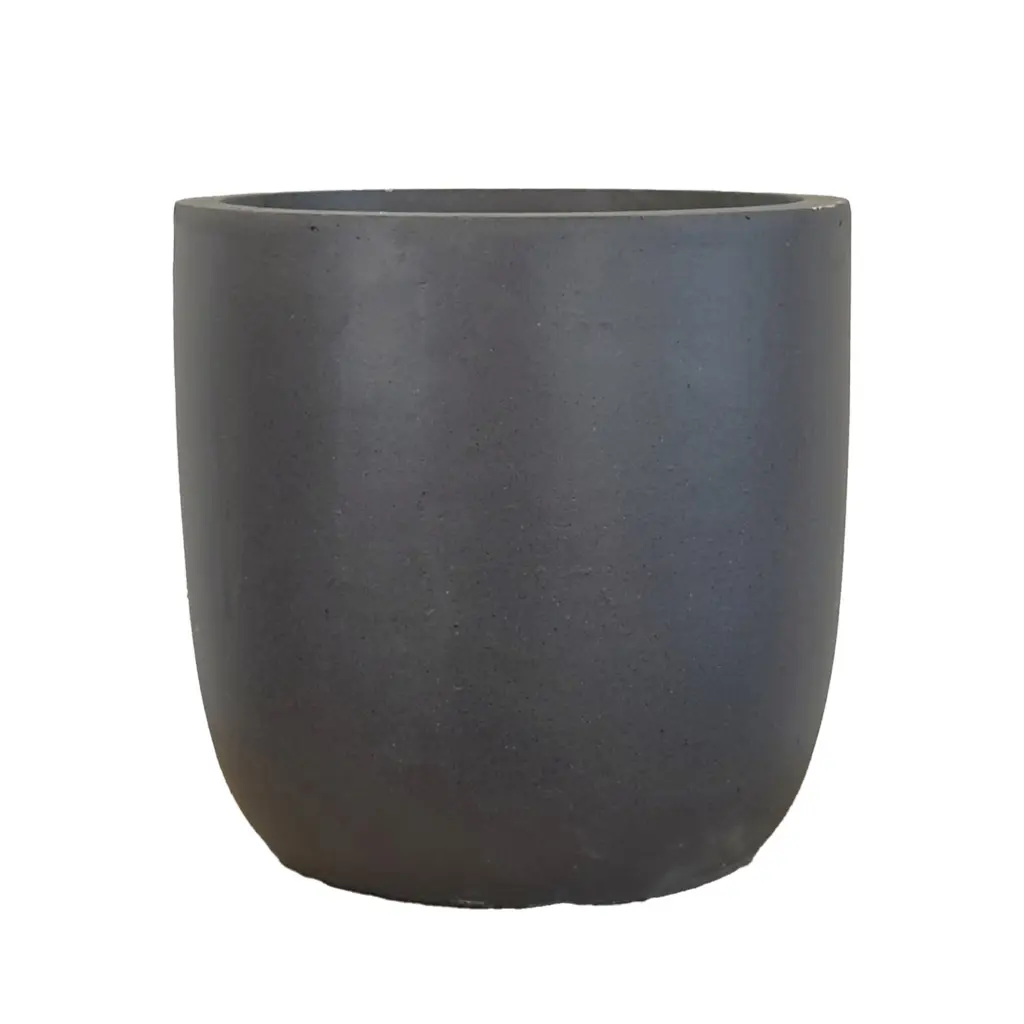Ida pot round dark grey - 13.75x13.75"