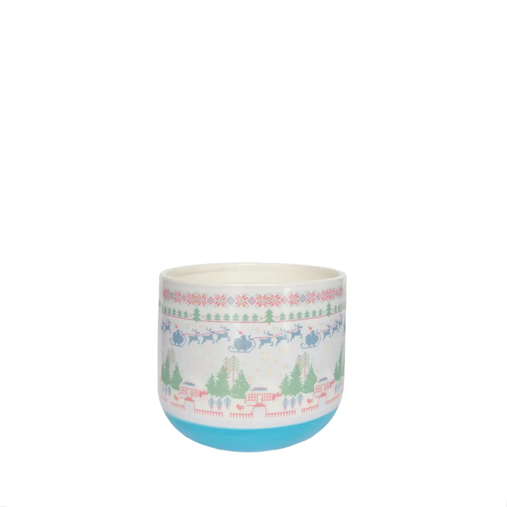 Cheer pot round light blue - 7x6"