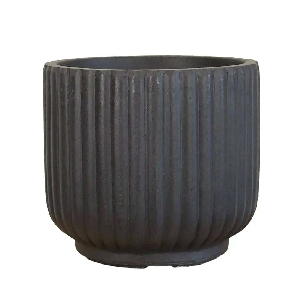 Bode pot round dark grey - 16.5x14.5"