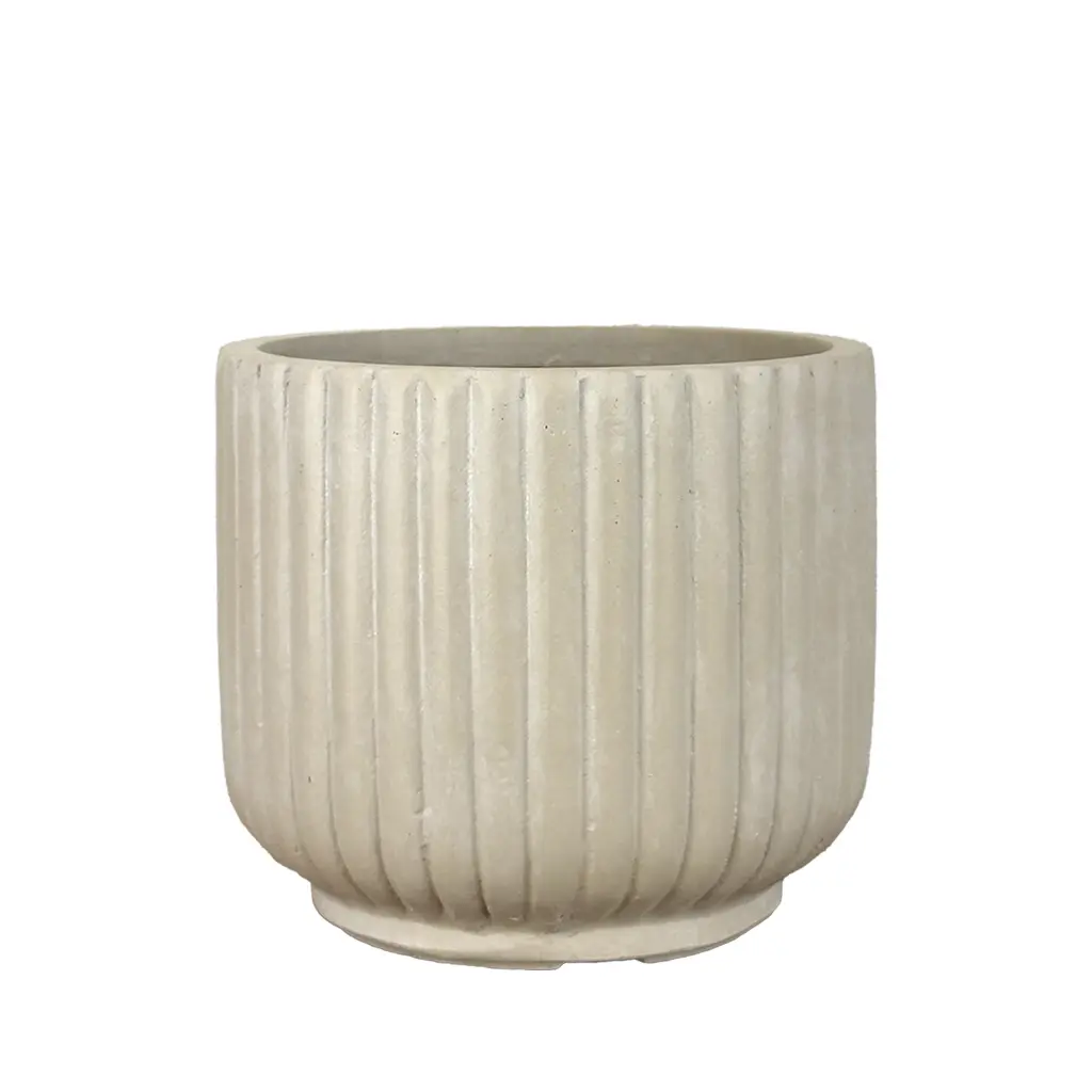 Bode pot round beige - 11x9.75"