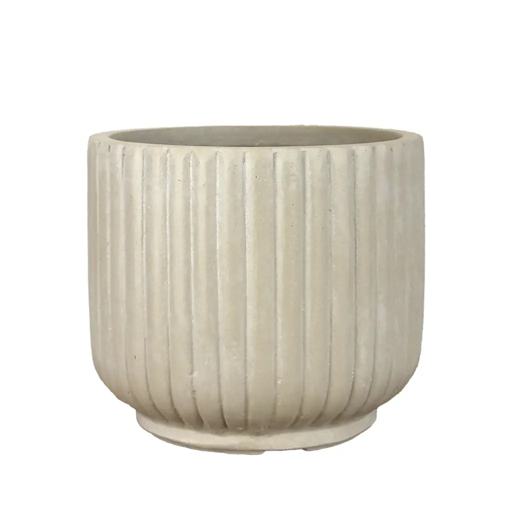Bode pot round beige - 13.75x11.75"