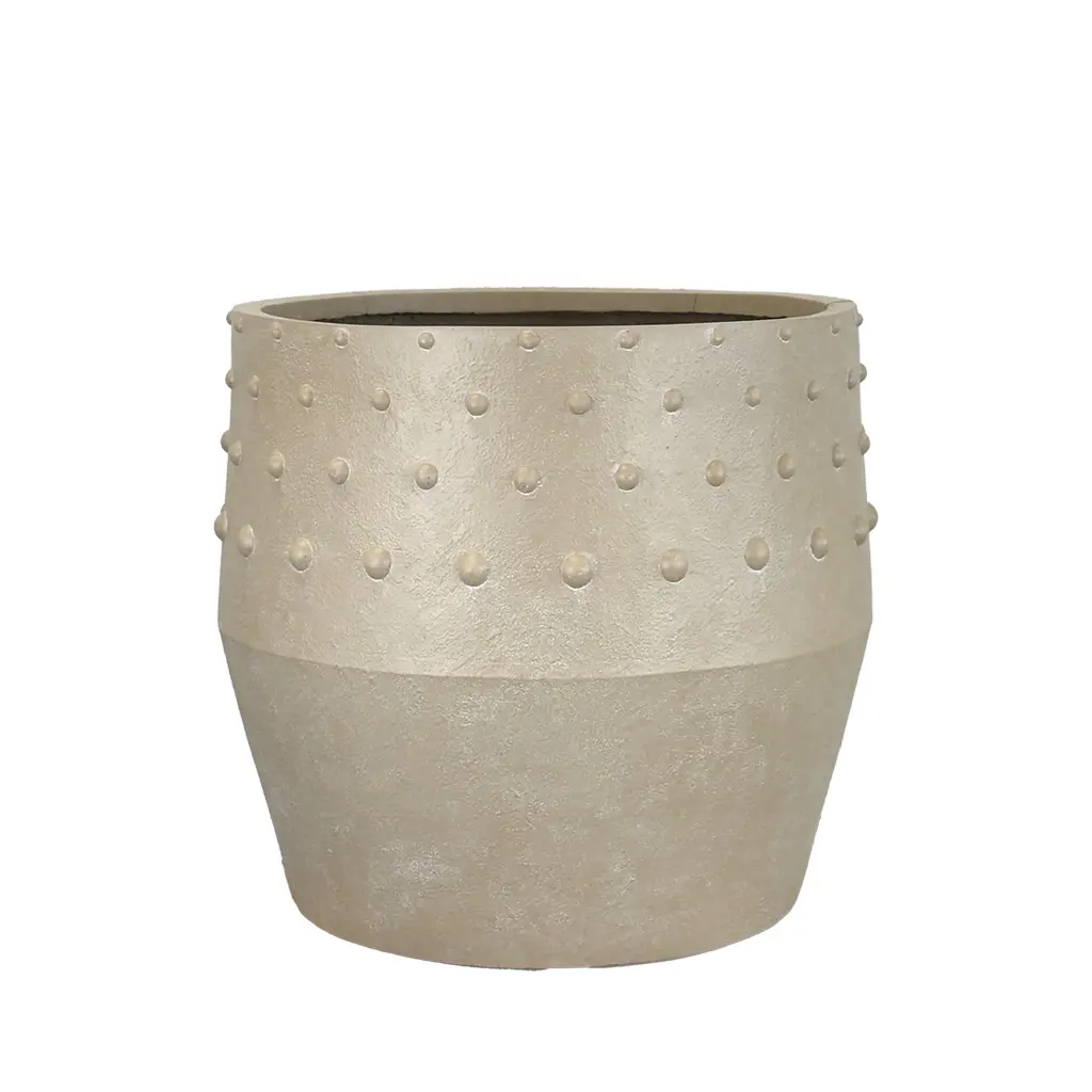 Harper pot round taupe - 9.75x9.5"