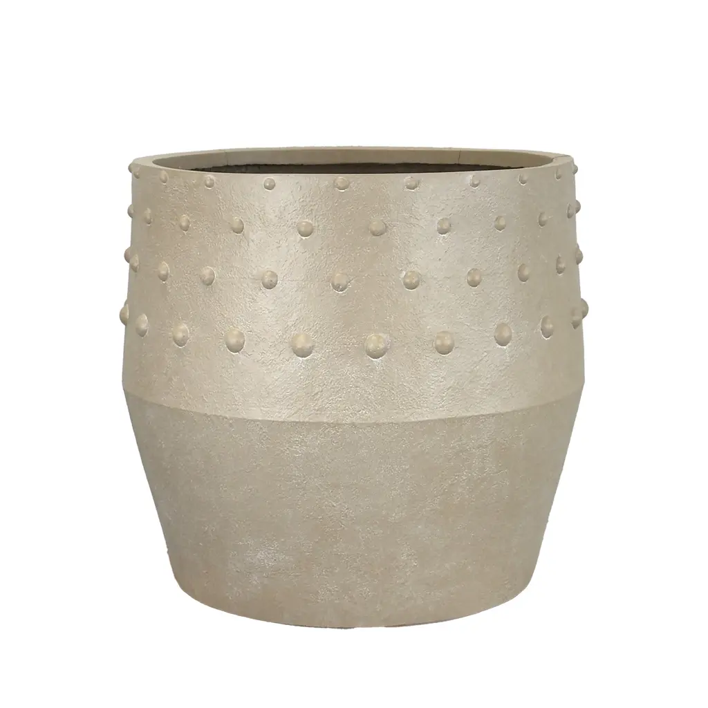 Harper pot round taupe - 13.75x13.75