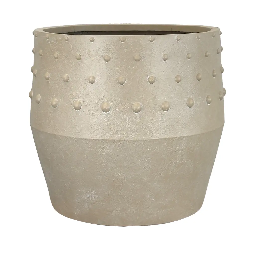 Harper pot round taupe - 19x18.5"