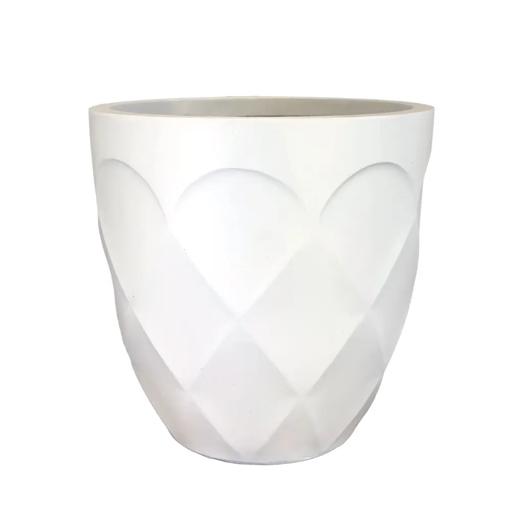 Rhea pot round white - 13.5x13"