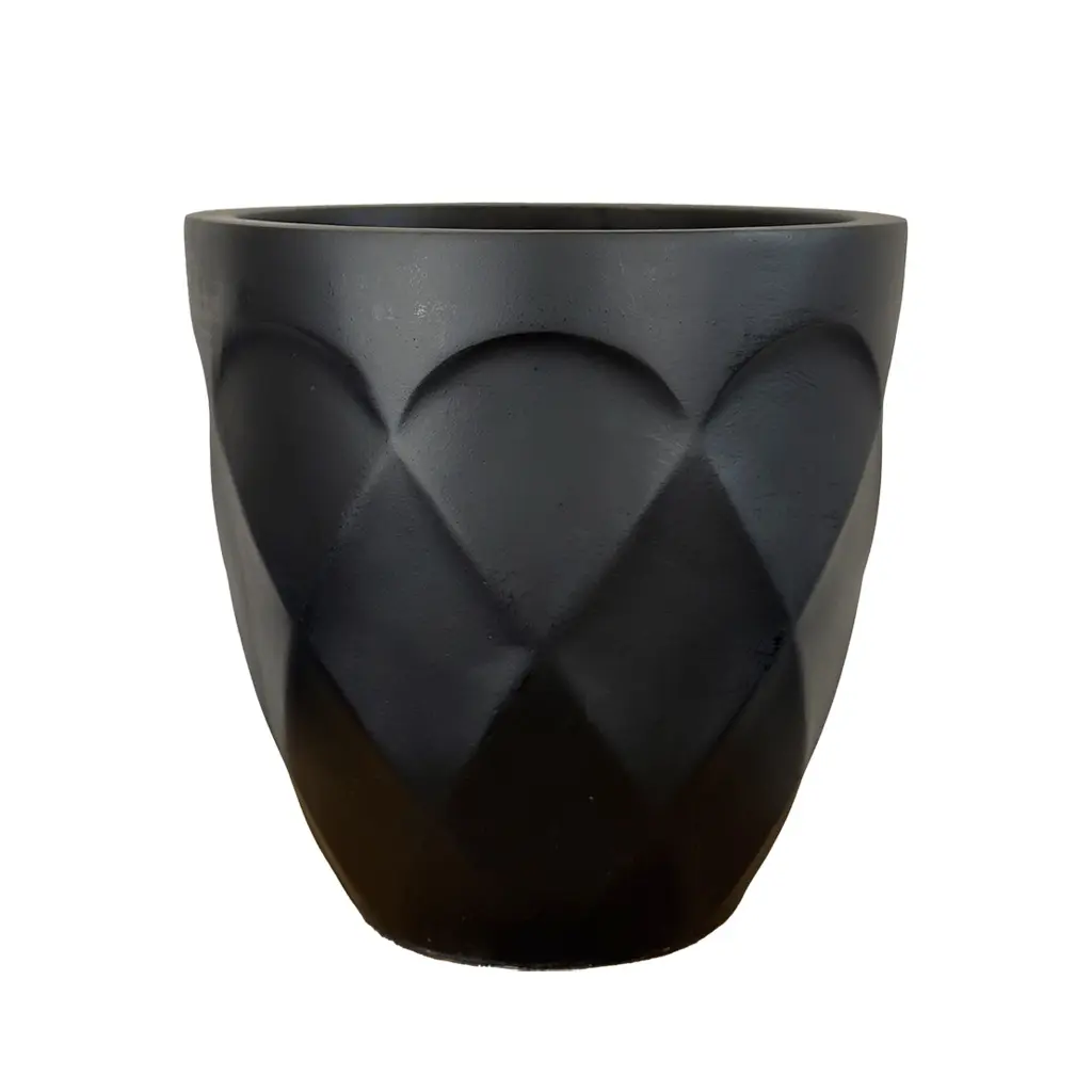 Rhea pot round black - 13.5x13"