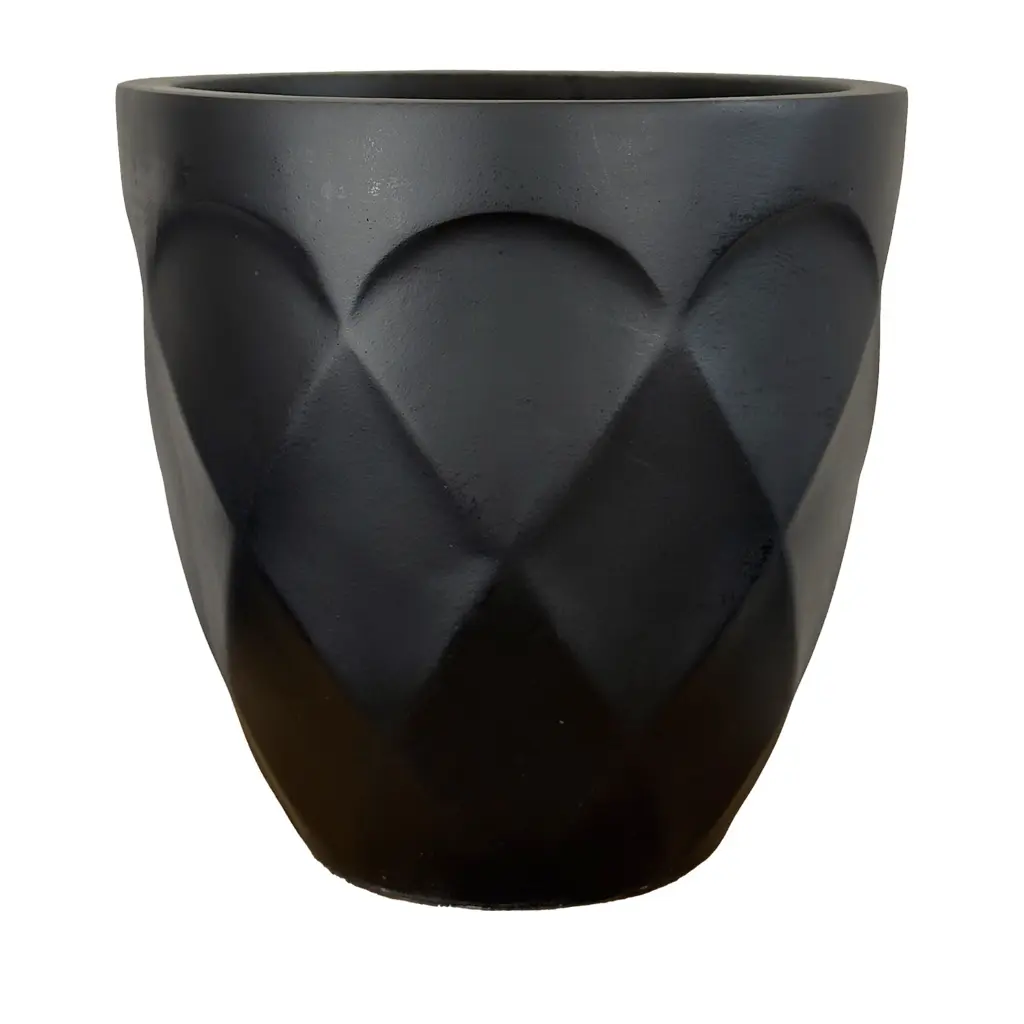 Rhea pot round black - 20x19.5"