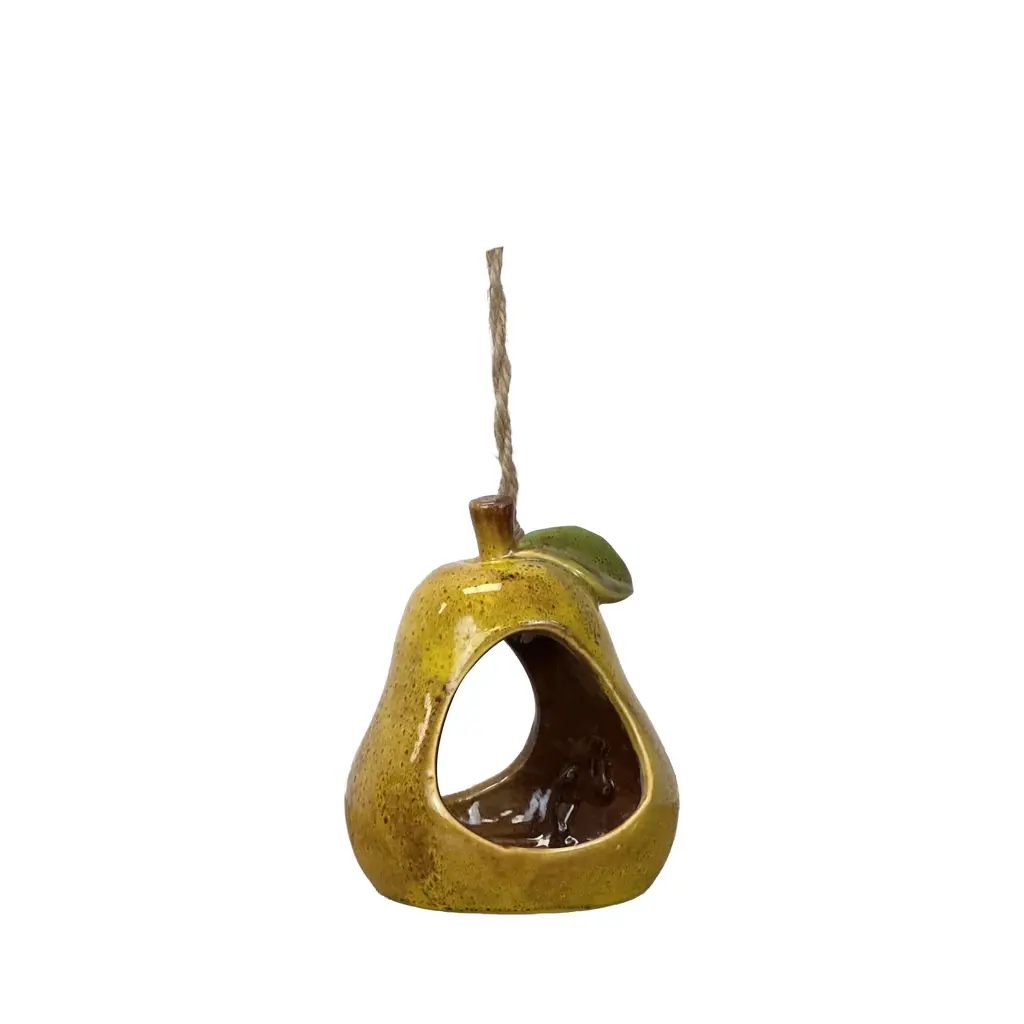 Eden pear birdfeeder yellow - 4.25x4x5"