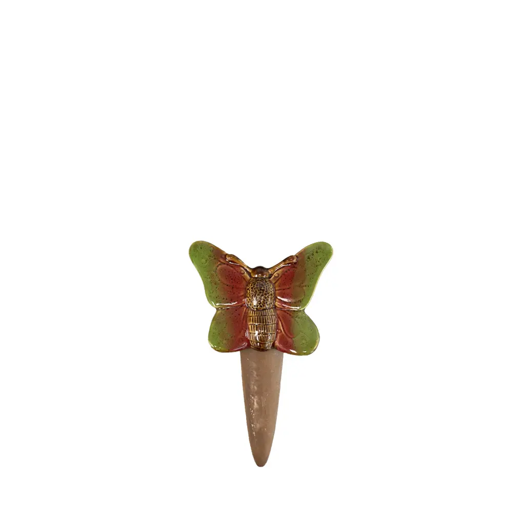 Eden butterfly watering stake red - 4.25x2.25x7"