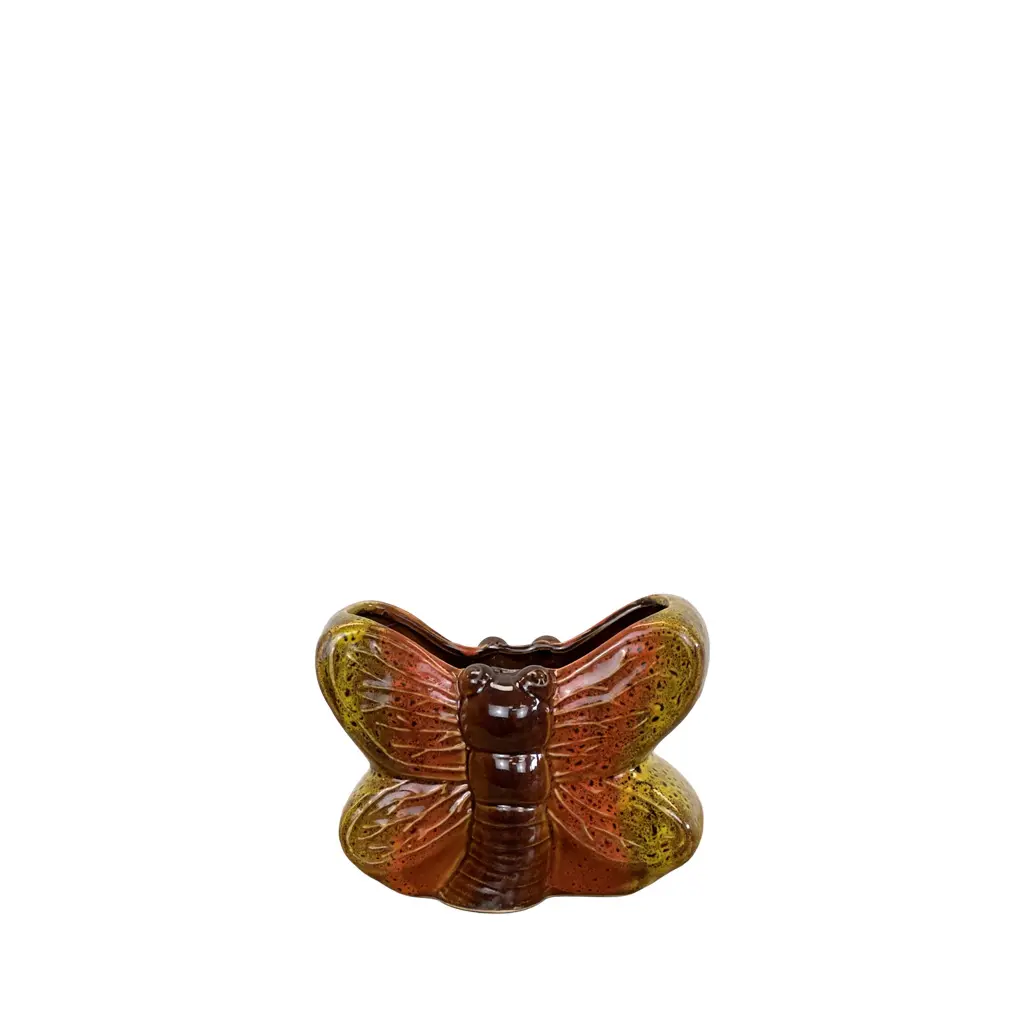 Eden butterfly vase orange - 6.25x3.25x5"