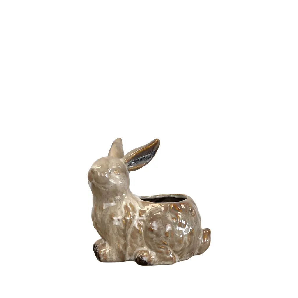 Eden rabbit pot round white - 6x4.5x6"