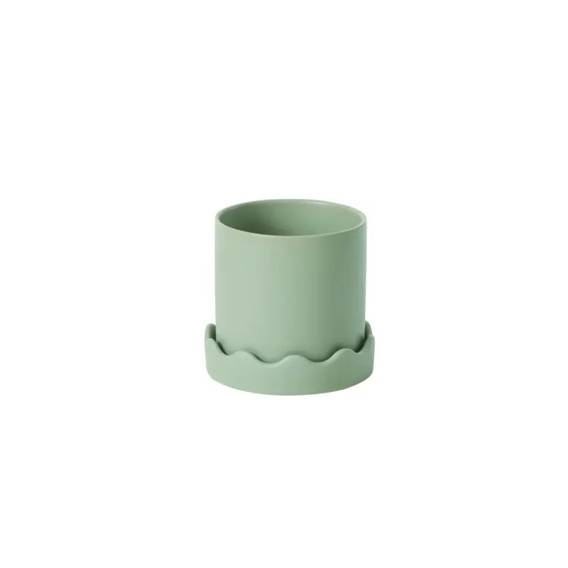 Pissaro Pot with Saucer 6"x 5.75" Light-Blue