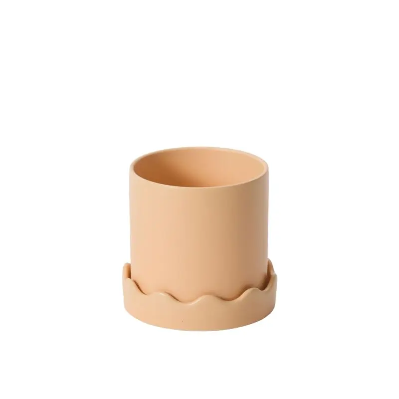 Pissaro Pot with Saucer 6"x 5.75" Peach