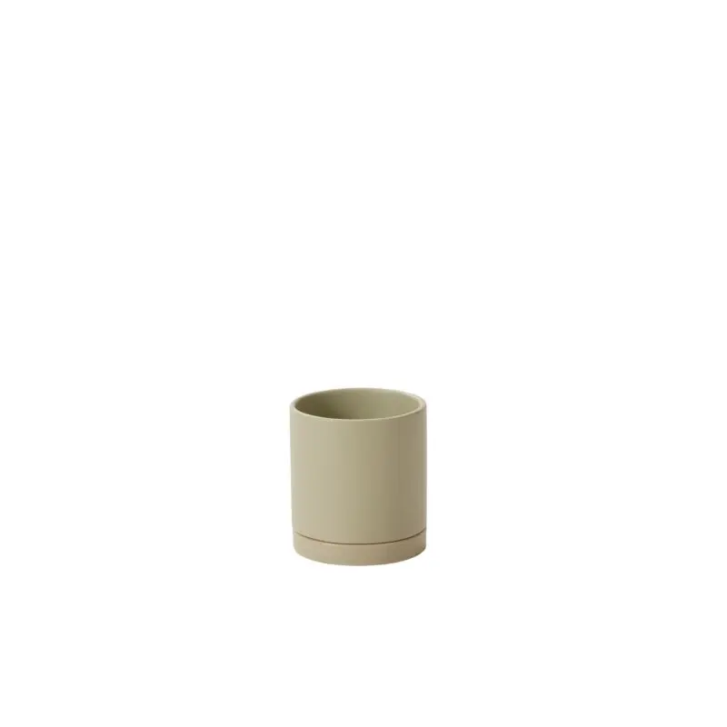 Romey Neutral Pot with Saucer 4.25"x 4.75" Light-Green