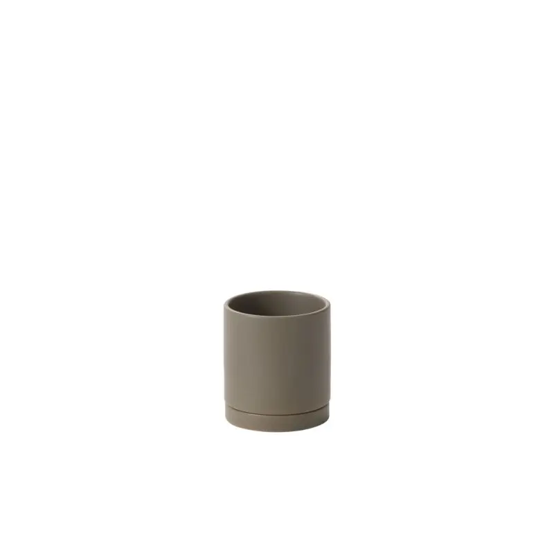 Romey Neutral Pot with Saucer 4.25"x 4.75" Moss