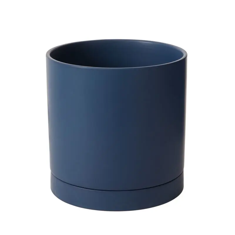 Romey Pot with Saucer 10"x 10" Dark-Blue