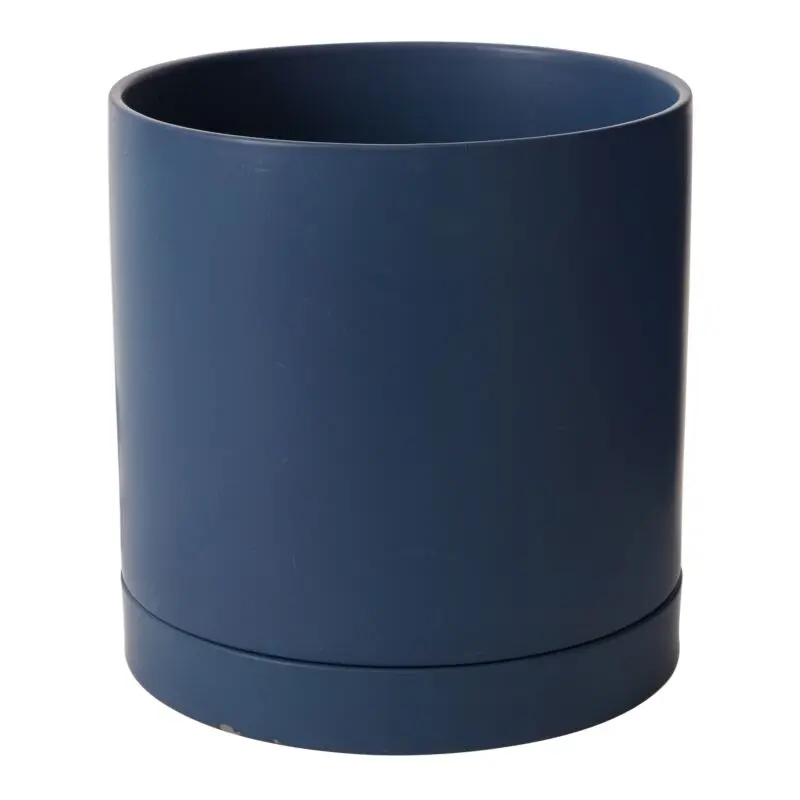 Romey Pot with Saucer 12"x 12" Dark-Blue