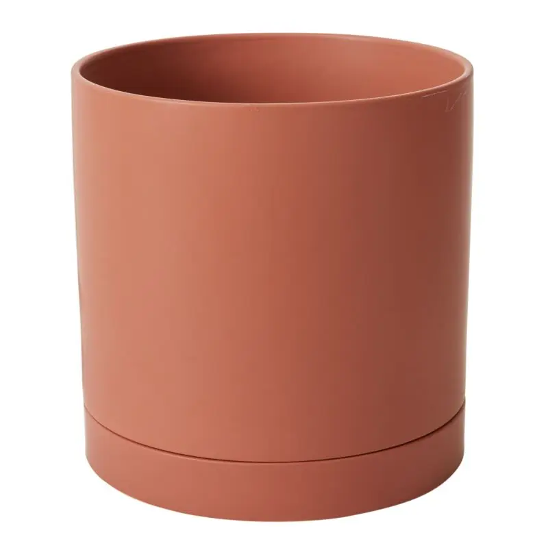 Romey Pot with Saucer 12"x 12" Terracotta