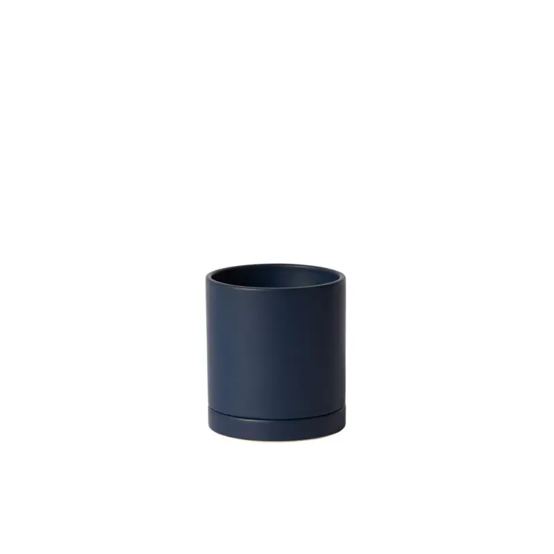 Romey Pot with Saucer 4.25"x 4.75" Dark-Blue