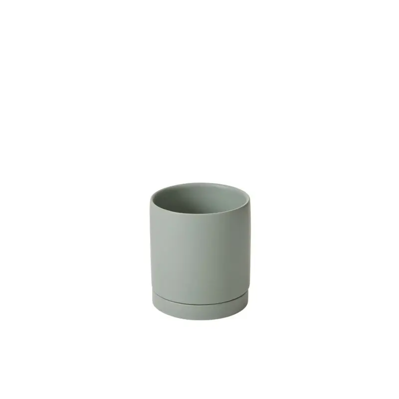 Romey Pot with Saucer 4.25"x 4.75" Sage