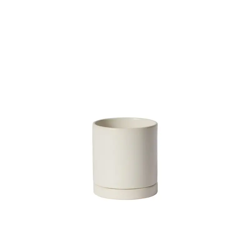 Romey Pot with Saucer 4.25"x 4.75" White