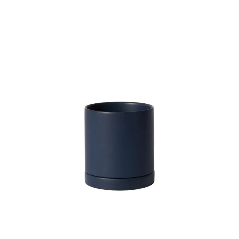 Romey Pot with Saucer 5"x 5.75" Dark-Blue