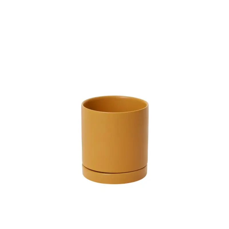 Romey Pot with Saucer 5"x 5.75" Ochre