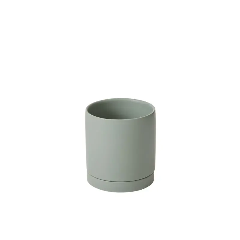 Romey Pot with Saucer 5"x 5.75" Sage