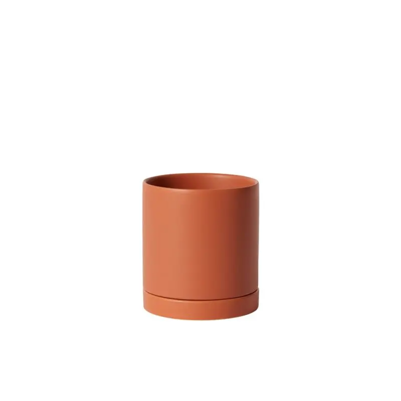 Romey Pot with Saucer 5"x 5.75" Terracotta