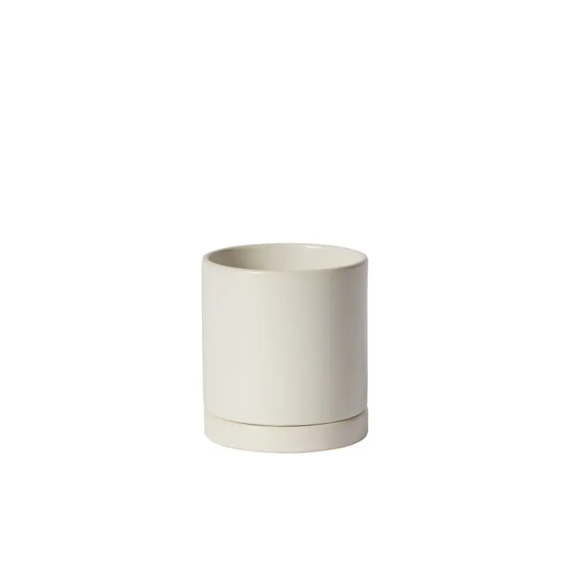 Romey Pot with Saucer 5"x 5.75" White