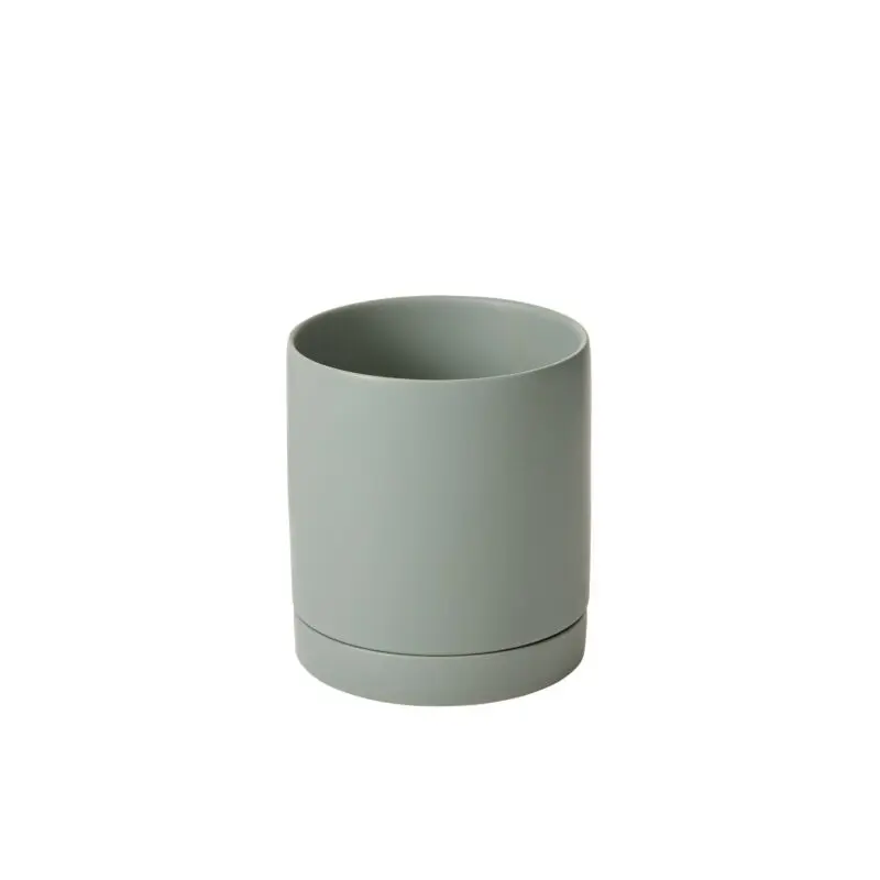 Romey Pot with Saucer 7"x 7" Sage