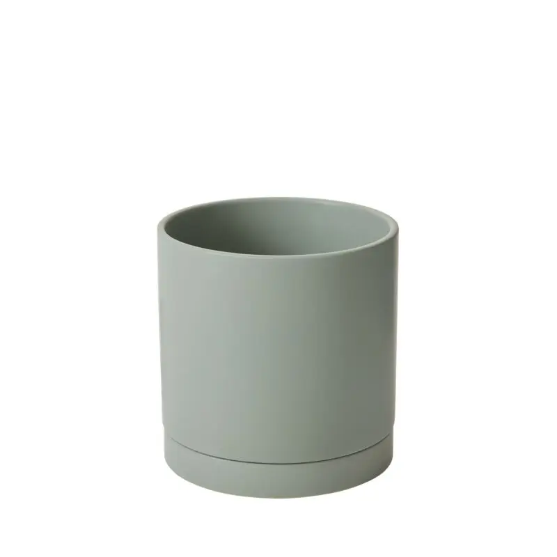 Romey Pot with Saucer 8"x 8" Sage