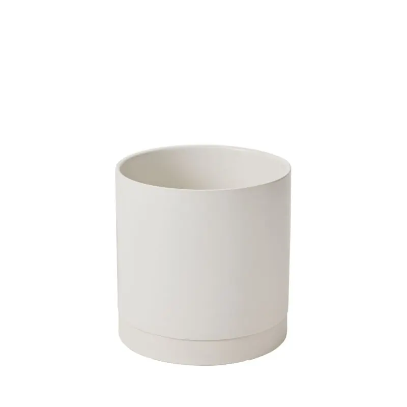 Romey Pot with Saucer 8"x 8" White