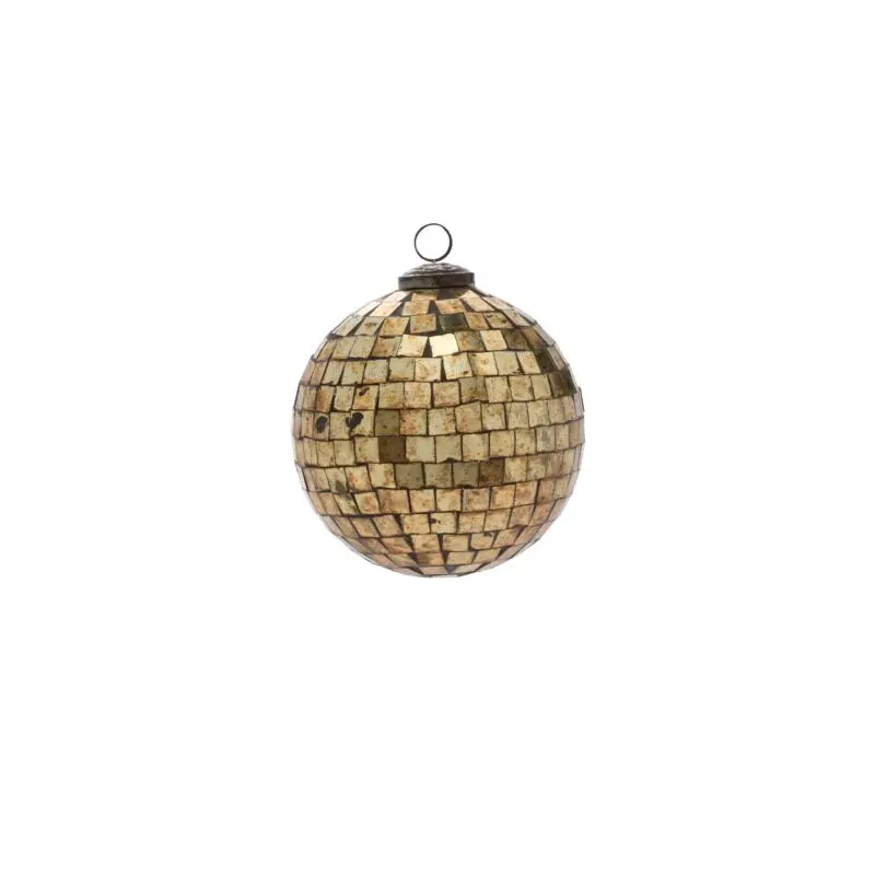 Antiqued Disco Ball Ornament 5"