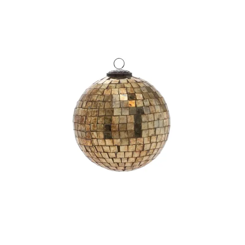 Antiqued Disco Ball Ornament 6"