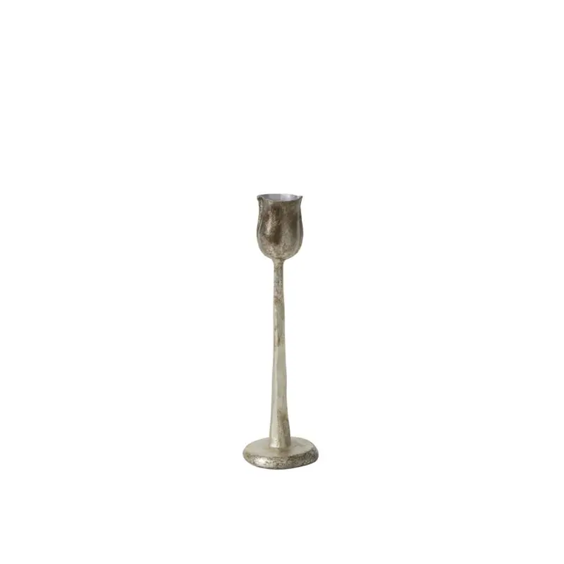 Auric Candlestick 2.5"x 7.5" silver