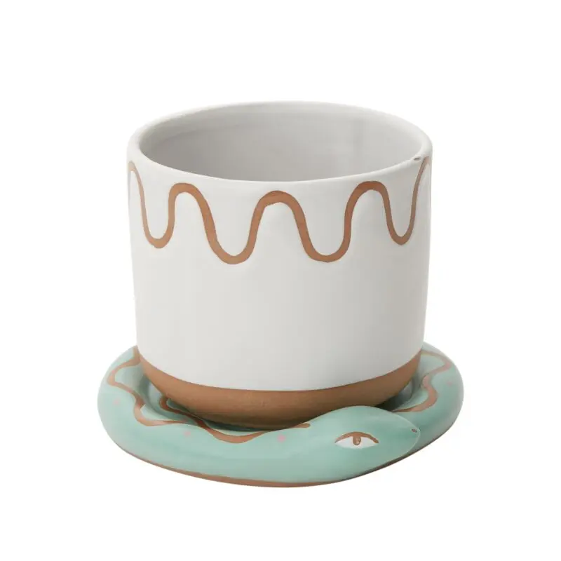 Bindi Pot with Saucer 5.5"x 4.25"