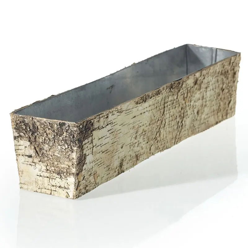 Birch Planter w/Zinc 18"x 4"x 4"