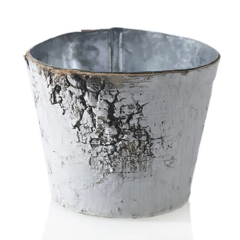 Birch Pot with Zinc 3.75"x 3"