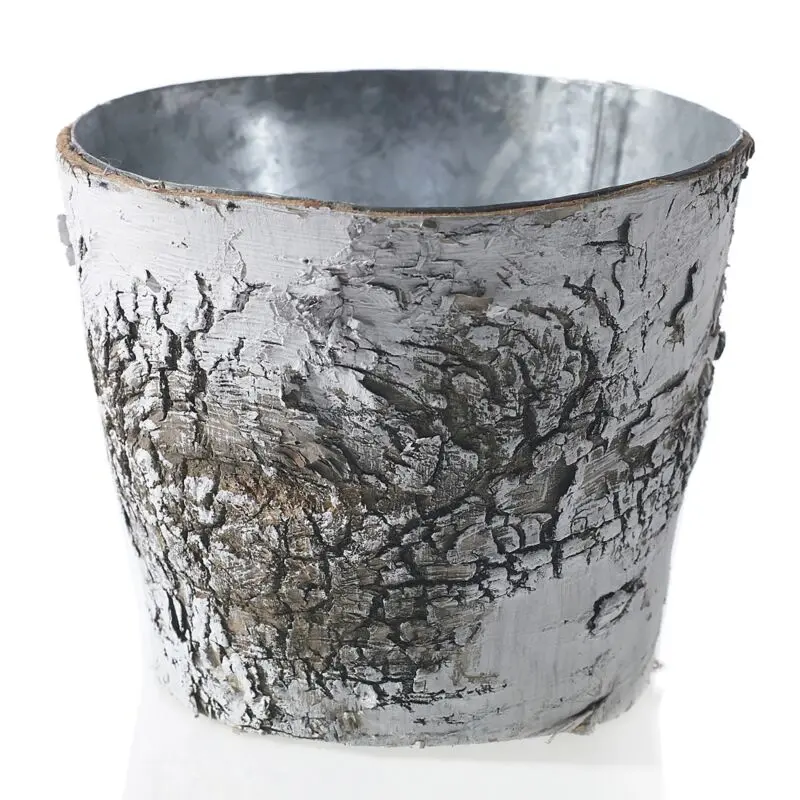 Birch Pot with Zinc 5"x 4.25"