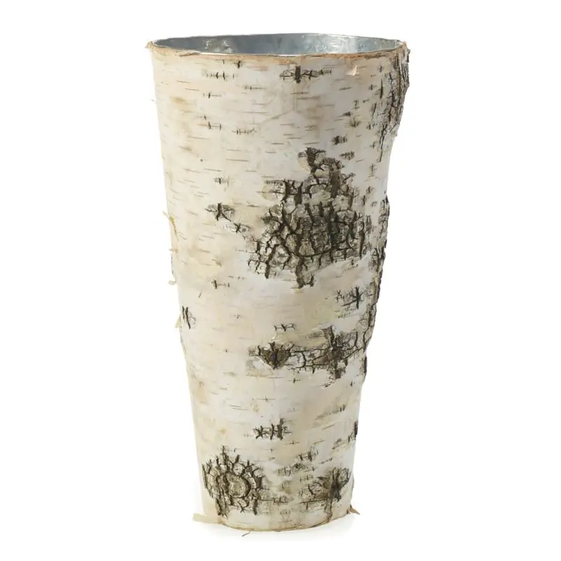 Birch Vase with Zinc 4.75"x 9"