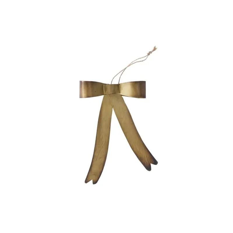 Brassy Bow Ornament 4.5"x 1.25"x 7"