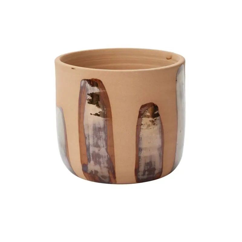 Bronze Brushstroke Pot 7.75"x 6.5"